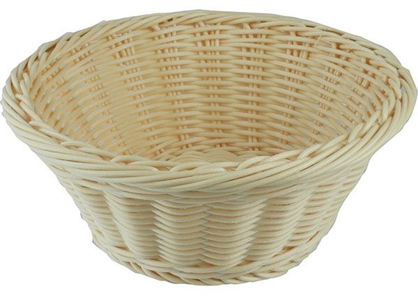 Корзина плетеная для хлеба;полиротанг;D=210,H=75мм;бежев.