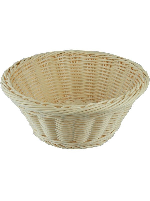 Корзина плетеная для хлеба;полиротанг;D=210,H=75мм;бежев.