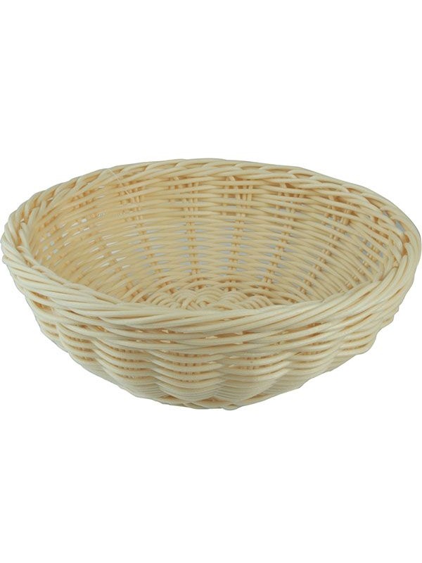 Корзина плетеная для хлеба;полиротанг;D=18,H=6см;бежев.