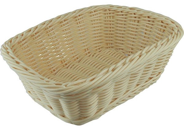 Корзина плетеная для хлеба прямоугольная;полиротанг;,H=70,L=235,B=200мм;бежев.