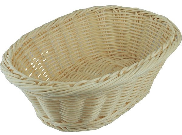Корзина плетеная для хлеба овальная;полиротанг;,H=70,L=235,B=150мм;бежев.