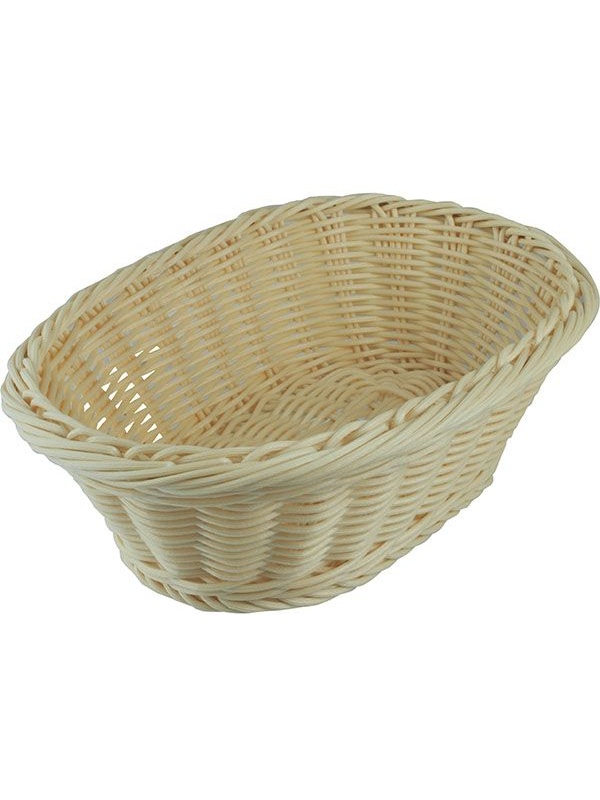 Корзина плетеная для хлеба овальная;полиротанг;,H=70,L=235,B=150мм;бежев.