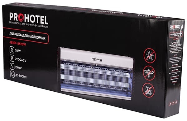 Ловушка для насекомых «JB20F»;алюмин.,пластик;,H=264,L=647,B=72мм;38вт;белый,черный