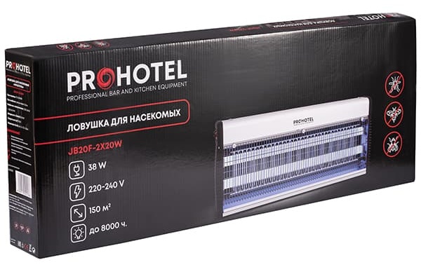Ловушка для насекомых «JB20F»;алюмин.,пластик;,H=264,L=647,B=72мм;38вт;белый,черный