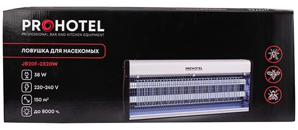 Ловушка для насекомых «JB20F»;алюмин.,пластик;,H=264,L=647,B=72мм;38вт;белый,черный