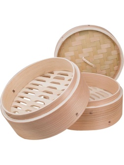 Паровое лукошко димсам;сосна;D=27,H=17см;бежев.