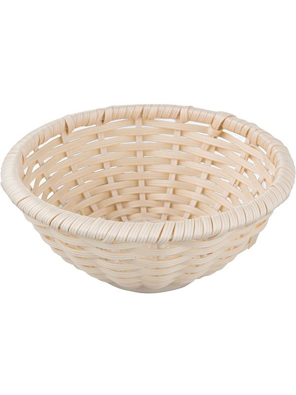 Бежевая плетеная корзина из полиротанга