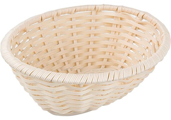 Корзина плетеная для хлеба овальная;полиротанг;,H=80,L=230,B=185мм;бежев.