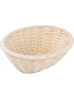 Корзина плетеная для хлеба овальная;полиротанг;,H=80,L=230,B=185мм;бежев.