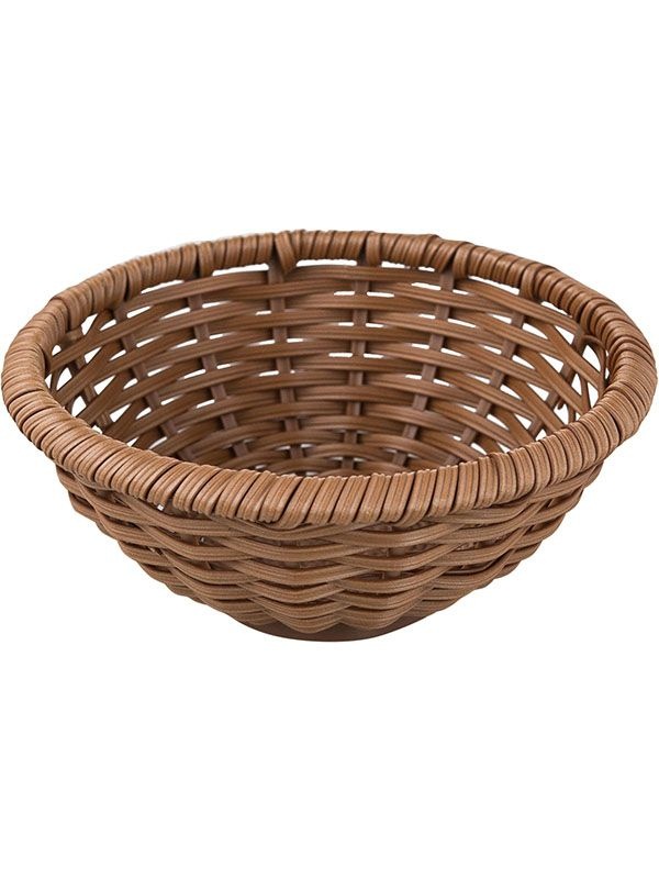 Корзина плетеная для хлеба;полиротанг;D=18/7,H=7см;коричнев.