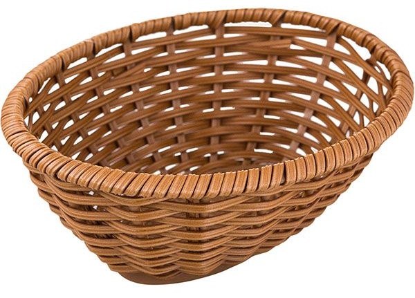 Корзина плетеная для хлеба овальная;полиротанг;,H=80,L=230,B=185мм;коричнев.