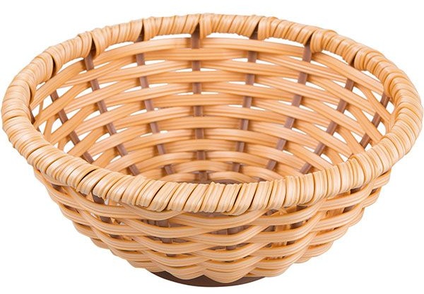 Корзина плетеная для хлеба;полиротанг;D=23/8,H=8см;золотой