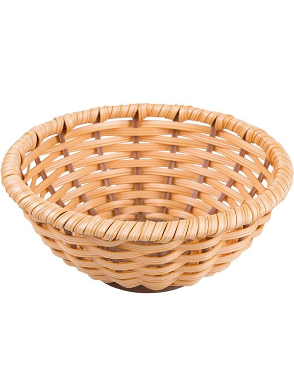 Корзина плетеная для хлеба;полиротанг;D=23/8,H=8см;золотой