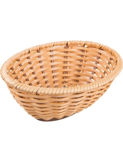 Корзина плетеная для хлеба овальная;полиротанг;,H=80,L=230,B=185мм;золотой