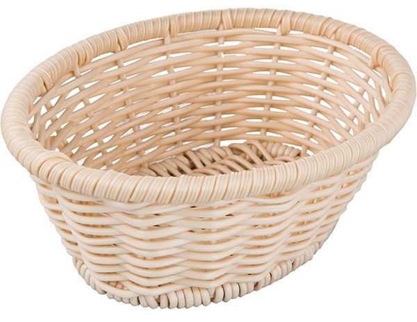 Корзина плетеная для хлеба овальная;полиротанг;,H=8,L=23,B=18см;бежев.