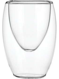 Бокал для горячих напитков «Проотель» двойные стенки;термост.стекло;110мл;D=62,H=100мм;прозр.