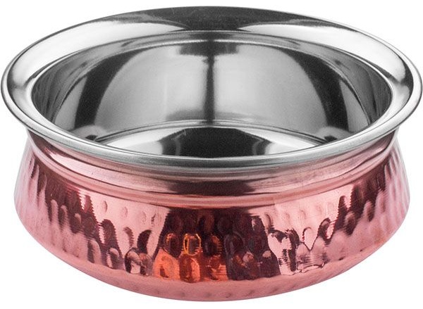 Блюдо для подачи глубокое(ханди) с крышкой «Проотель»;сталь нерж.,медь;0,65л;D=150,H=65мм;медный