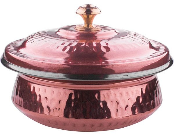 Блюдо для подачи глубокое(ханди) с крышкой «Проотель»;сталь нерж.,медь;0,65л;D=150,H=65мм;медный