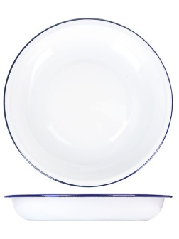 Тарелка глубокая эмалиров.;сталь;D=195,H=28мм;белый,синий