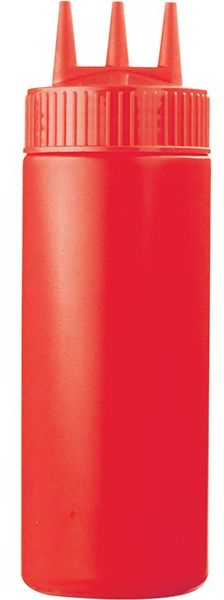 Емкость для соусов с тремя носиками;пластик;350мл;D=7,H=20см;красный