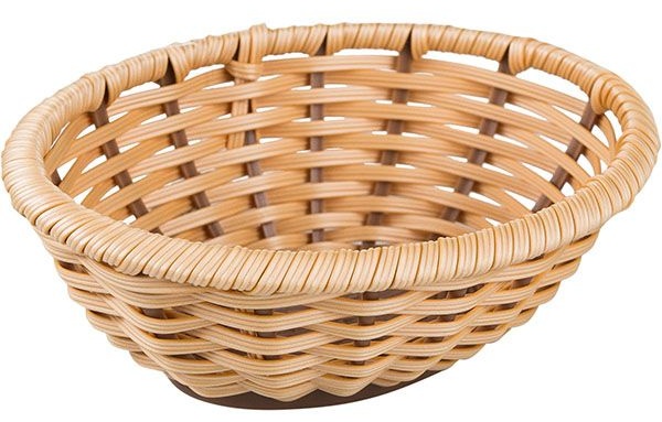 Корзина для хлеба плетеная;полиротанг;,H=65,L=185,B=145мм;золотой