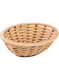 Корзина для хлеба плетеная;полиротанг;,H=65,L=185,B=145мм;золотой