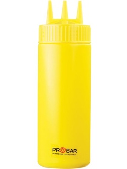 Желтая емкость для соусов с тремя носиками (объем 350 мл.)