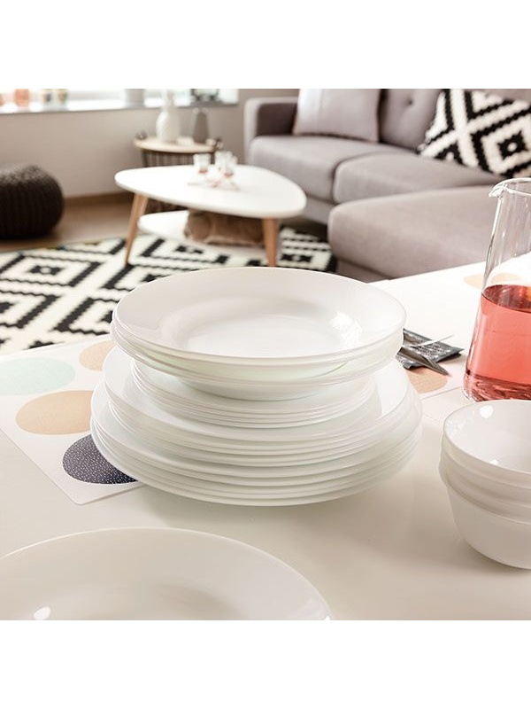 Тарелка «Эвридэй» мелкая;стекло;D=24,H=2см;белый