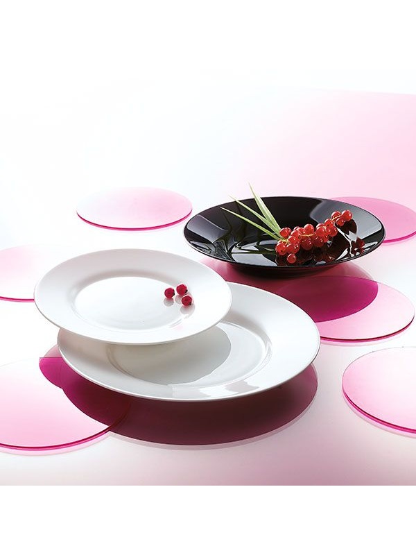 Тарелка «Эвридэй» мелкая;стекло;D=24,H=2см;белый