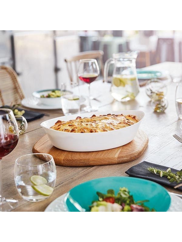 Блюдо «Смарт Кюзин» овальное;стекло;,H=6,L=32,B=20см;белый