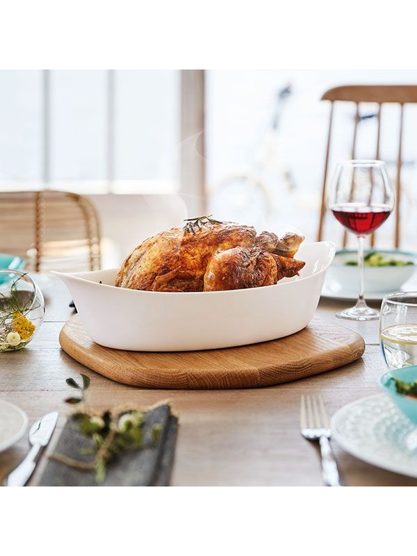 Блюдо «Смарт Кюзин» овальное;стекло;,H=6,L=32,B=20см;белый