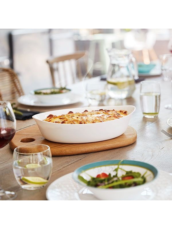 Блюдо «Смарт Кюзин» овальное;стекло;,H=6,L=32,B=20см;белый