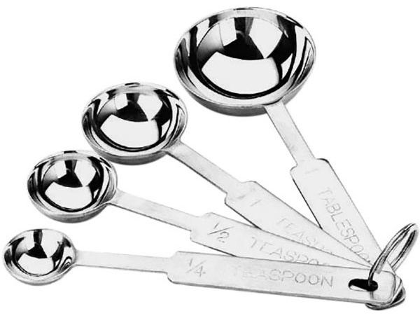 Набор мерных ложек 1+2,5+5+15мл;сталь нерж.;,H=20,L=130,B=45мм;металлич.