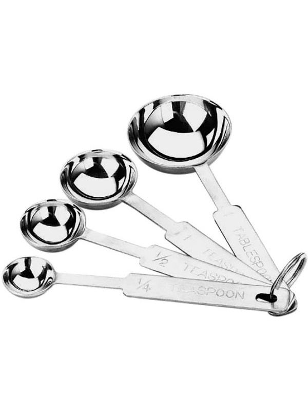 Набор мерных ложек 1+2,5+5+15мл;сталь нерж.;,H=20,L=130,B=45мм;металлич.