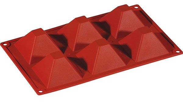 Форма кондитерская «Пирамида» 7.1*7.1см;силикон;,H=35,L=295,B=175мм;кирпичн.