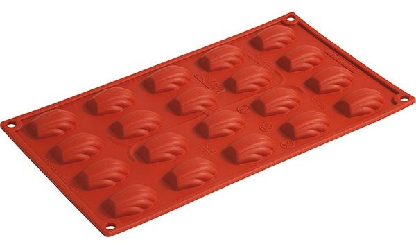 Форма кондитерская [20ячеек]3.8*3мадлен;силикон;,H=11,L=295,B=175мм;кирпичн.