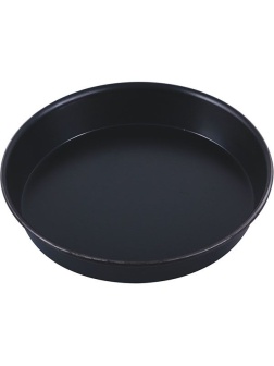 Противень для пиццы;голуб.сталь;D=320,H=25мм;черный