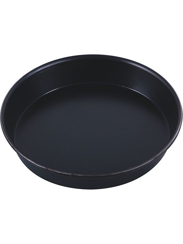 Противень для пиццы;голуб.сталь;D=320,H=25мм;черный