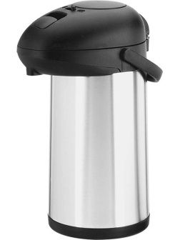 Термос с колбой;сталь,пластик;3,5л;,H=36,3,L=23,5,B=16,9см;серебрист.,черный