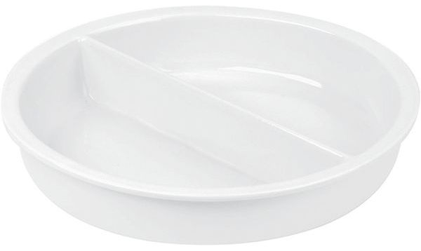 Емкость для мармита с разделителем круглая;фарфор;D=330,H=57мм;белый