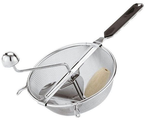 Сито для протирки овощей с ручкой;сталь нерж.,абс-пластик;D=20,H=19,L=37,B=20,5см;металлич.