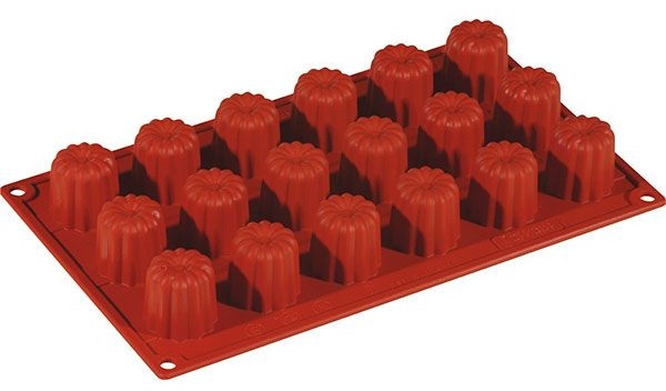 Форма кондитерская «Мини-каннеле» [18 ячеек];силикон;D=35,H=35,L=295,B=175мм;кирпичн.