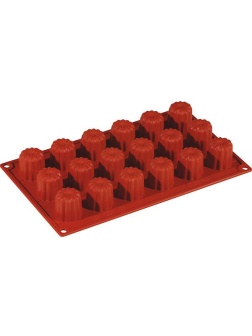 Форма кондитерская «Мини-каннеле» [18 ячеек];силикон;D=35,H=35,L=295,B=175мм;кирпичн.