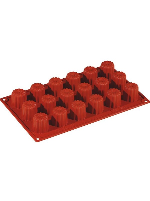 Форма кондитерская «Мини-каннеле» [18 ячеек];силикон;D=35,H=35,L=295,B=175мм;кирпичн.