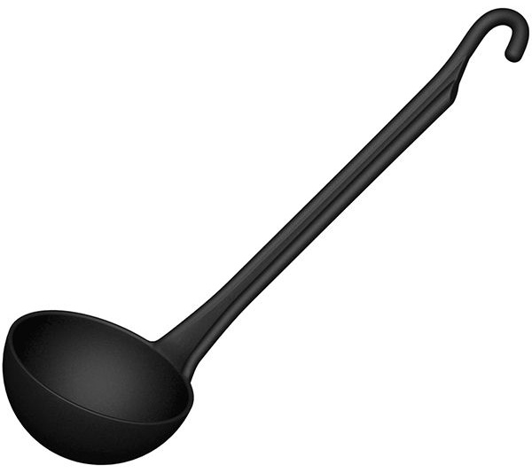 Половник;пластик;250мл;D=105,H=50,L=360мм;черный