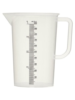 Кувшин мерный;полипроп.;1л;D=11,5,H=17см;прозр.