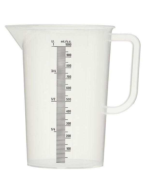Кувшин мерный;полипроп.;1л;D=11,5,H=17см;прозр.