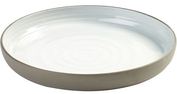 Тарелка «Даск»;керамика;D=205,H=25мм;белый,серый