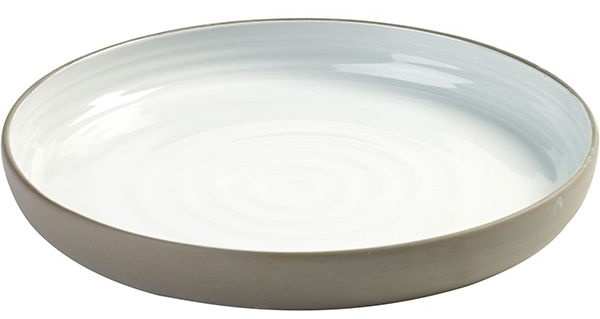 Тарелка «Даск»;керамика;D=205,H=25мм;белый,серый