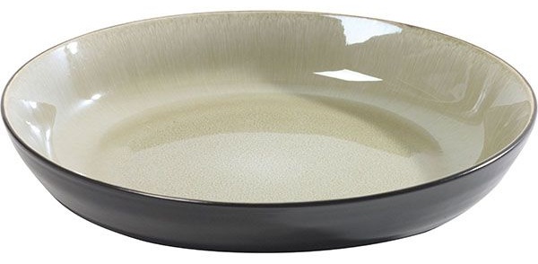 Блюдо «Пьюр» глубокое;керамика;D=245,H=40мм;серый,черный